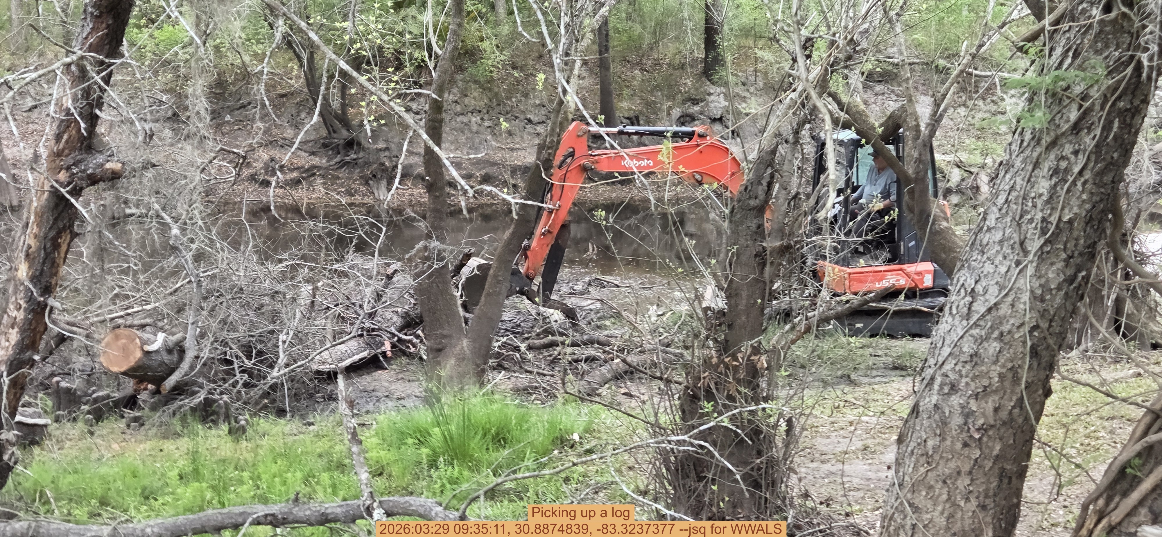 Picking up a log, 2026:03:29 09:35:11, 30.8874839, -83.3237377 --jsq for WWALS