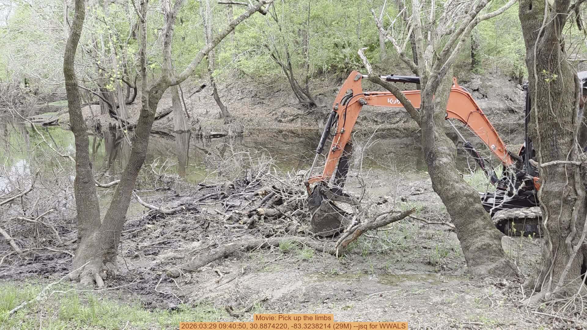 Movie: Pick up the limbs, 2026:03:29 09:40:50, 30.8874220, -83.3238214 (29M) --jsq for WWALS