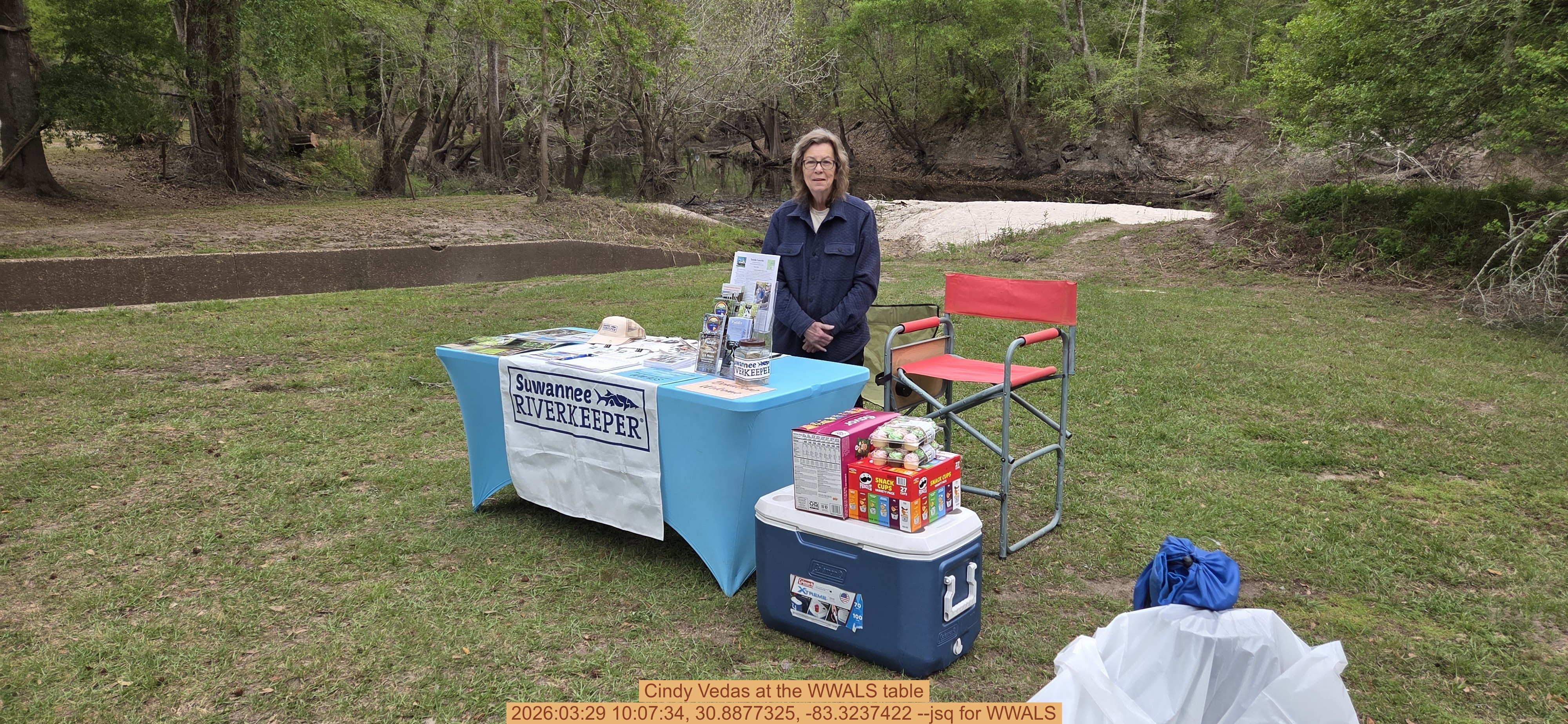 Cindy Vedas at the WWALS table, 2026:03:29 10:07:34, 30.8877325, -83.3237422 --jsq for WWALS