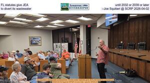 [FL statutes give JEA until 2032 or 2039 or later to divert its wastewater --Joe Squitieri @ SCRP 2026-04-02]