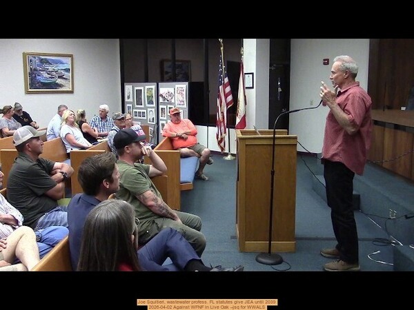Joe Squitieri, wastewater profess. FL statutes give JEA until 2039