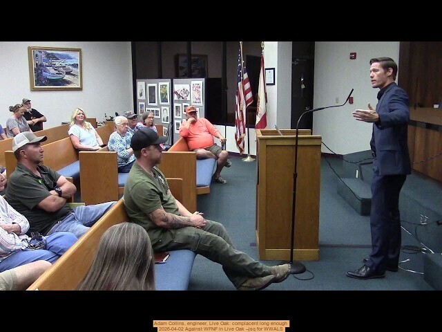 Adam Collins, engineer, Live Oak: complacent long enough