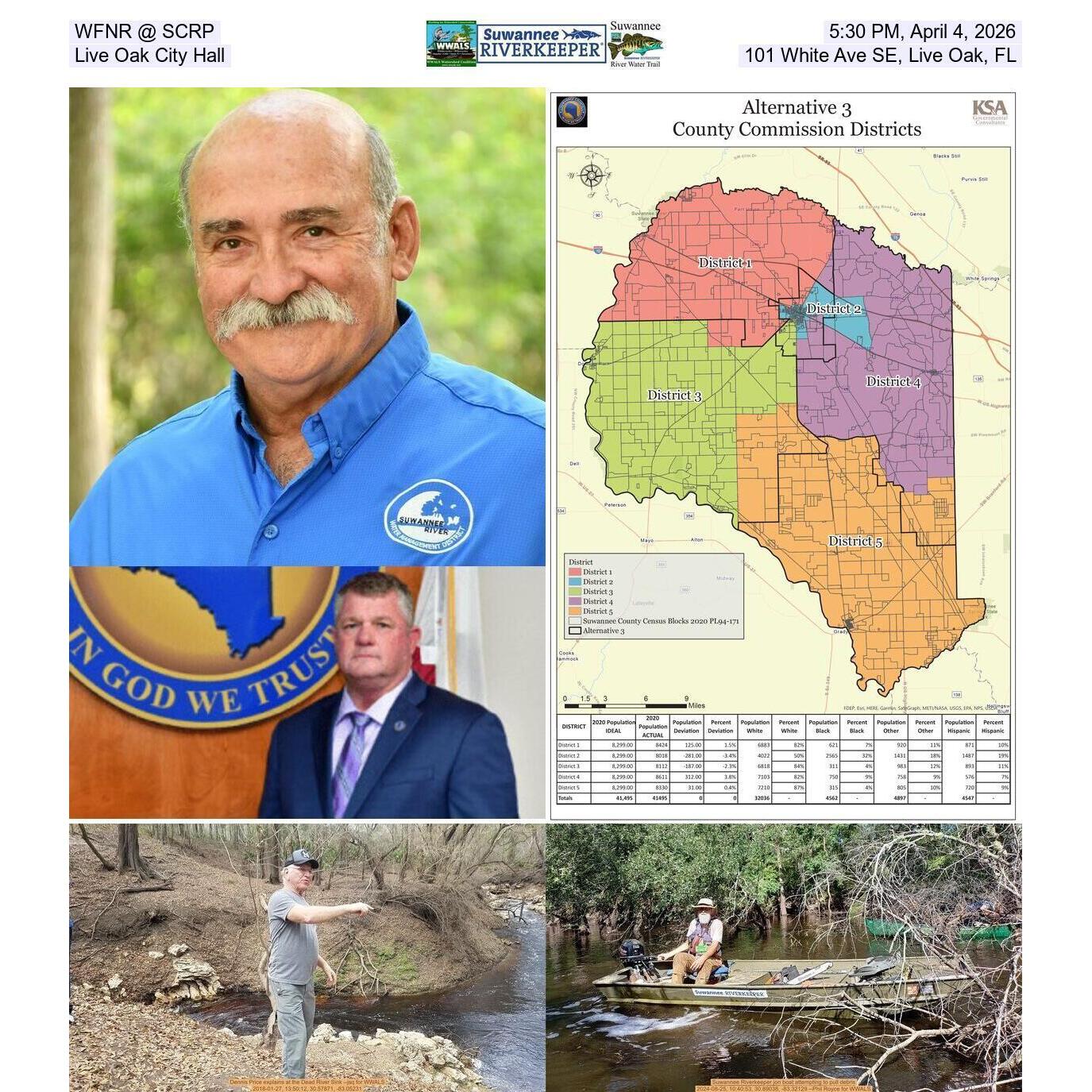 WFNR @ SCRP, 5:30 PM, April 4, 2026, Live Oak City Hall, 101 White Ave SE, Live Oak, FL