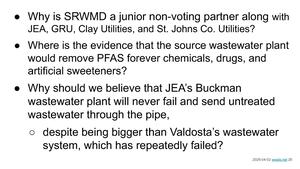 [Why is SRWMD a junior non-voting partner along with JEA, GRU, Clay Utilities, and St. Johns Co. Utilities?]