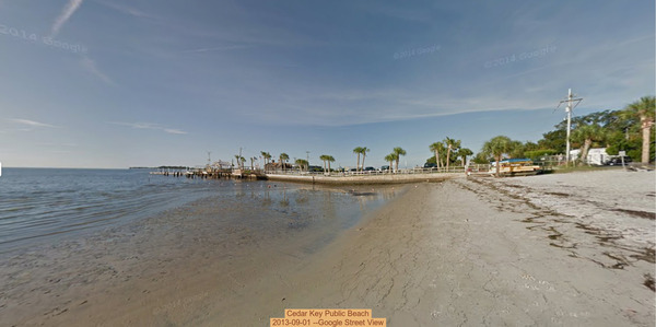 [Cedar Key Public Beach, 2013-09-01 --Google Street View]