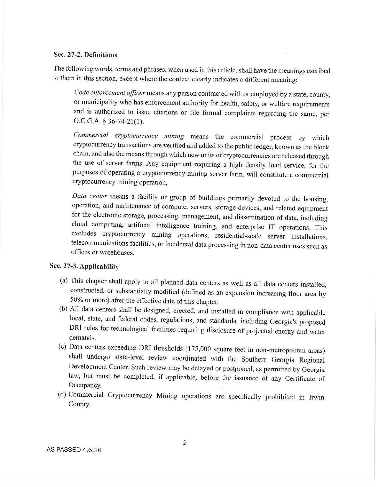 27-2. Definitions and 27.3. Applicability
