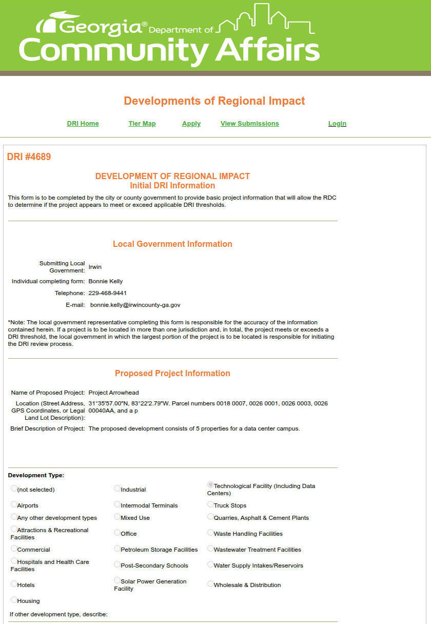 Proposed Project Information, 2026-04-10 --GA-DCA