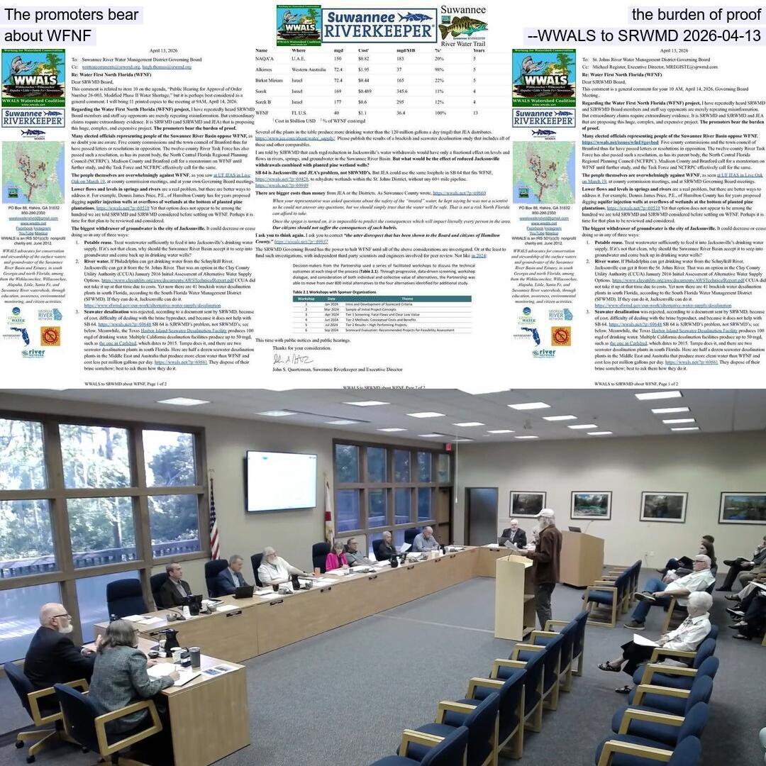 [The promoters bear the burden of proof about WFNF --WWALS to SRWMD 2026-04-13]