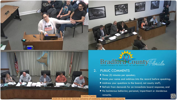 Cristina Castiol, 2026-04-16 2:25:43: Serious concerns of violations, such as in Baker County.