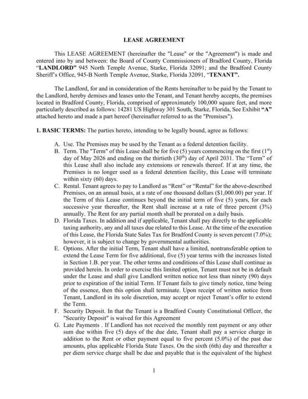 [Page 18: LEASE AGREEMENT, 2026-04-16 --Bradford County, FL, BOCC]