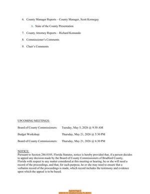 [Agenda Page 2, 2026-04-16 --Bradford County, FL, BOCC]