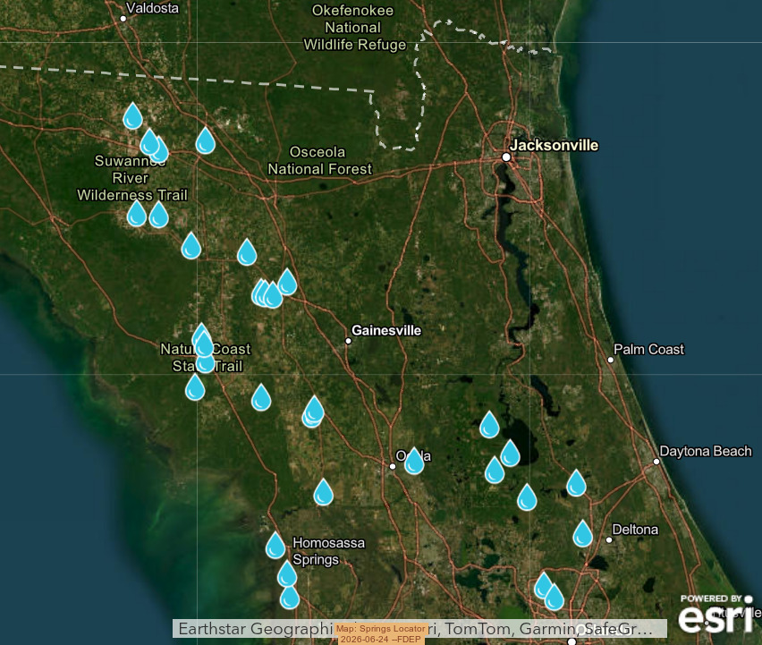 Map: Springs Locator 2026-06-24 --FDEP