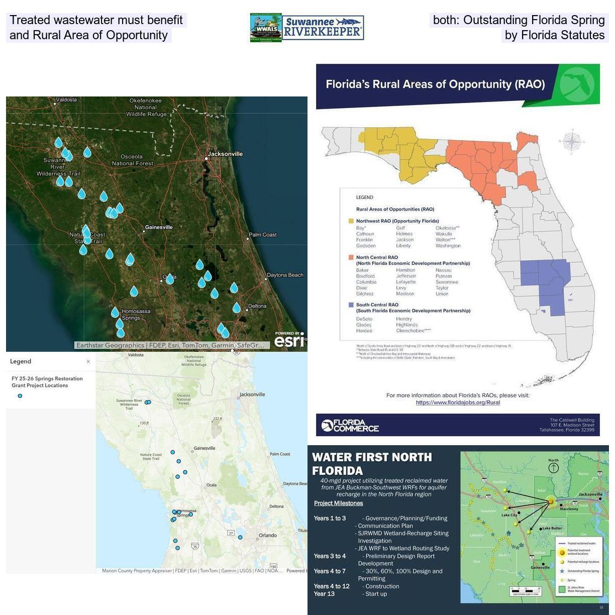 Treated wastewater must benefit both: Outstanding Florida Spring and Rural Area of Opportunity by Florida Statutes