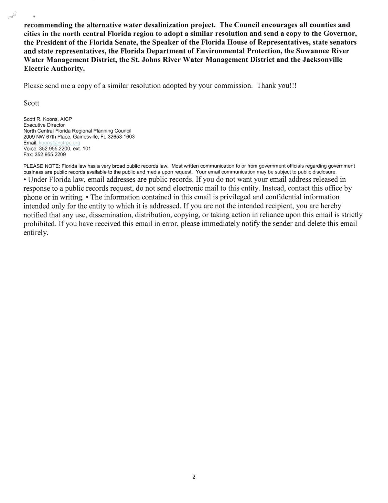 Please send me a copy of a similar resolution adopted by your commission. Thank you!!!