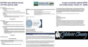 [NCFRPC asks Gilchrist County to pass a resolution against WFNF, 3:01 PM, April 20, 2026, 210 S Main Street, Trenton, FL 32693]