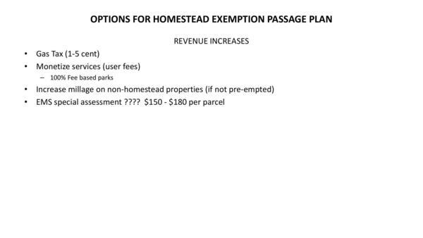 [REVENUE INCREASES OPTIONS FOR HOMESTEAD EXEMPTION PASSAGE PLAN, 2026-04-20 --Gilchrist County, FL]