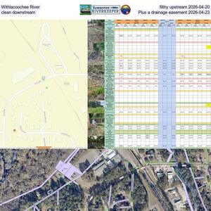 [Withlacoochee River filthy upstream 2026-04-20, clean downstream, Plus a drainage easement 2026-04-23]