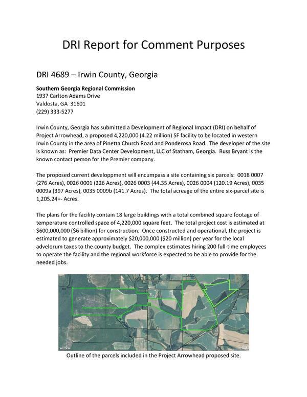 [DRI Report for Comment Purposes]