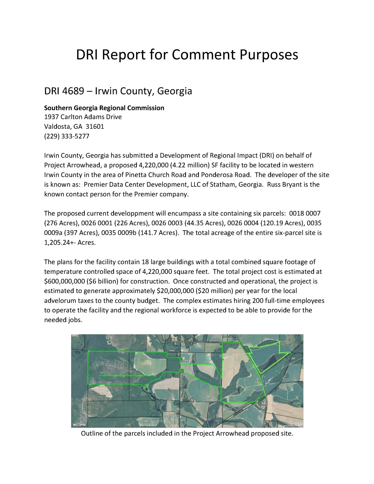 DRI Report for Comment Purposes