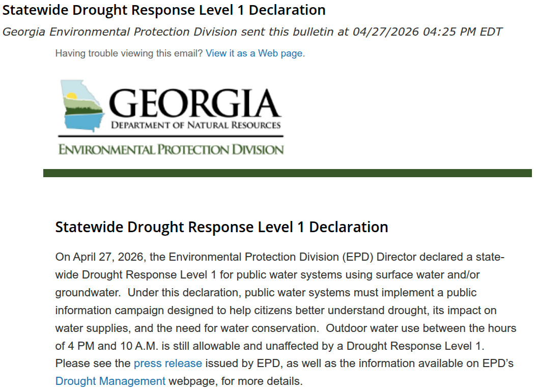 Summary: Drought Response Level 1