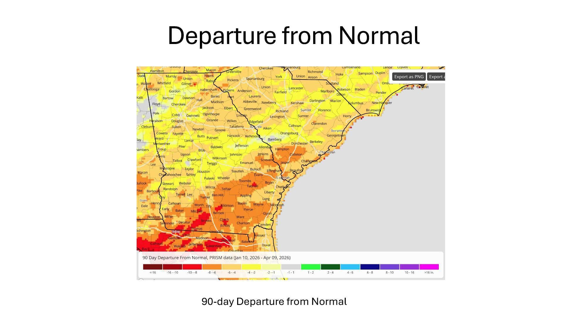 90-day Departure from Normal