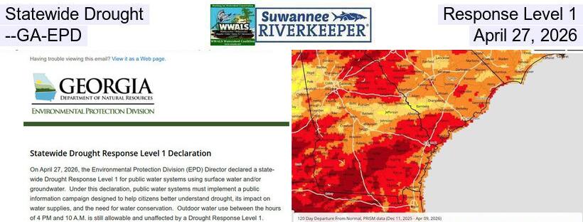 Statewide Drought Response Level 1 --GA-EPD, April 27, 2026