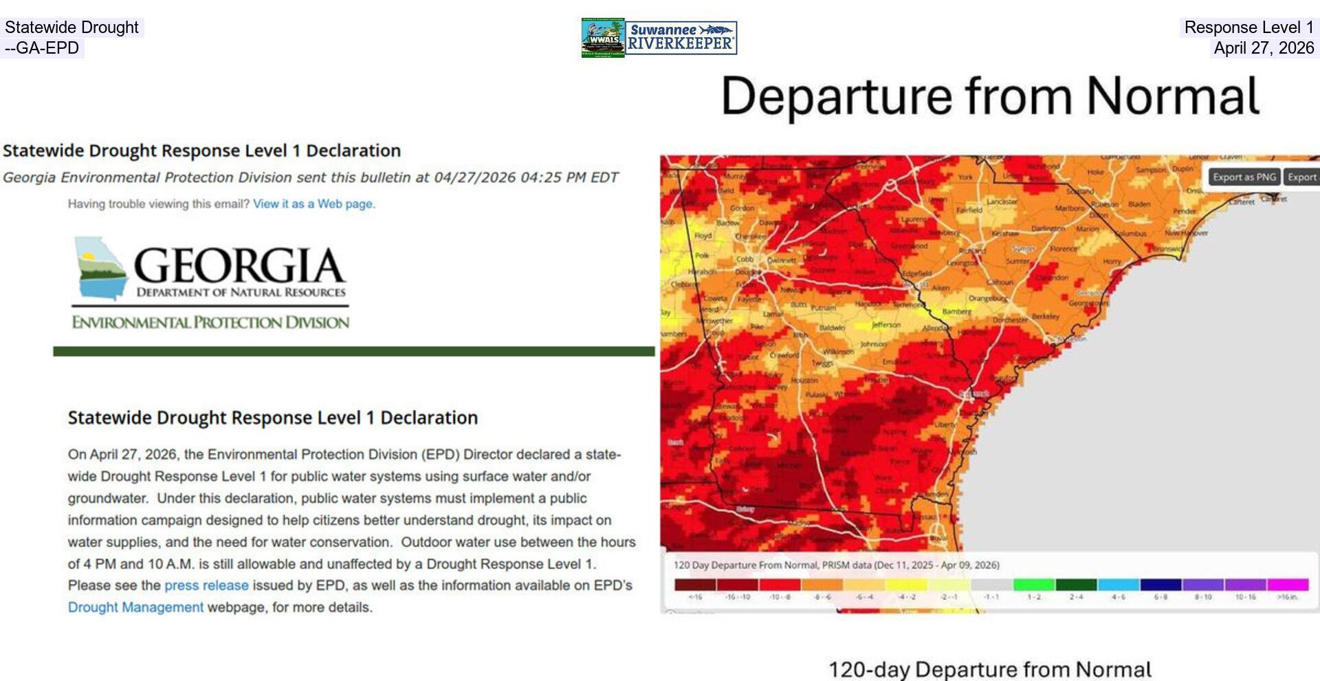 [Statewide Drought Response Level 1 --GA-EPD, April 27, 2026]