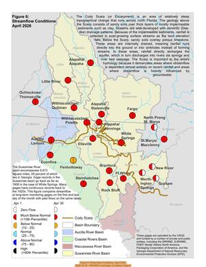 [Figure 6: Streamflow Conditions, April 2026 , 2026-04-30 --SRWMD Hydrologic Conditions Report]