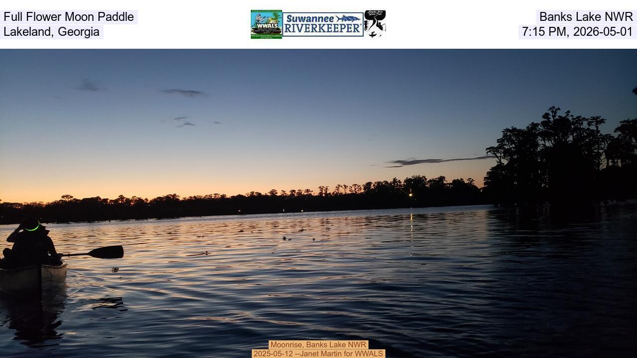 Full Flower Moon Paddle, Banks Lake NWR, Lakeland, Georgia, 7:15 PM, 2026-05-01