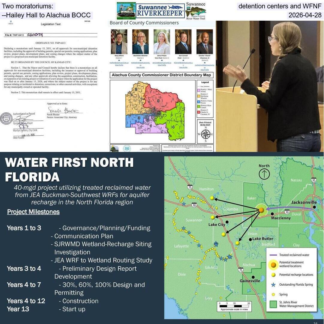 Two moratoriums: detention centers and WFNF --Hailey Hall to Alachua BOCC, 2026-04-28
