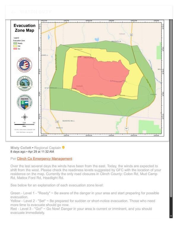 [Map: Evacuation Zones, Pineland Road Fire 2026-04-29 --Watch Duty]