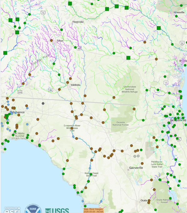 [Map: River Gauges 2026-05-09 --NOAA]