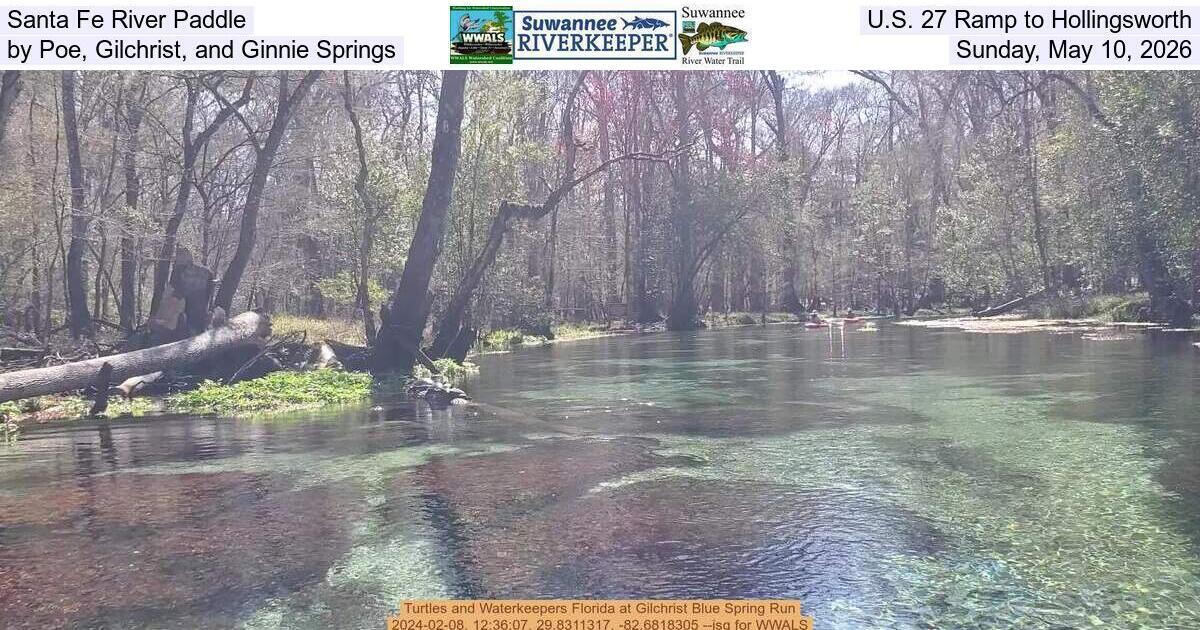 [Santa Fe River Paddle, U.S. 27 Ramp to Hollingsworth, by Poe, Gilchrist, and Ginnie Springs, Sunday, May 10, 2026]