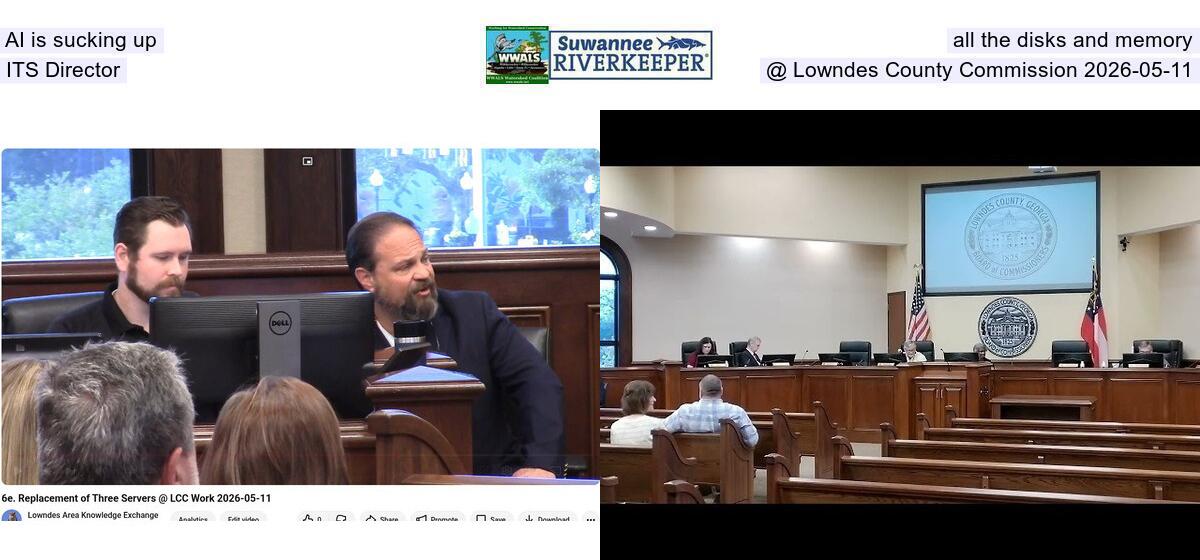 AI is sucking up all the disks and memory, ITS Director @ Lowndes County Commission 2026-05-11