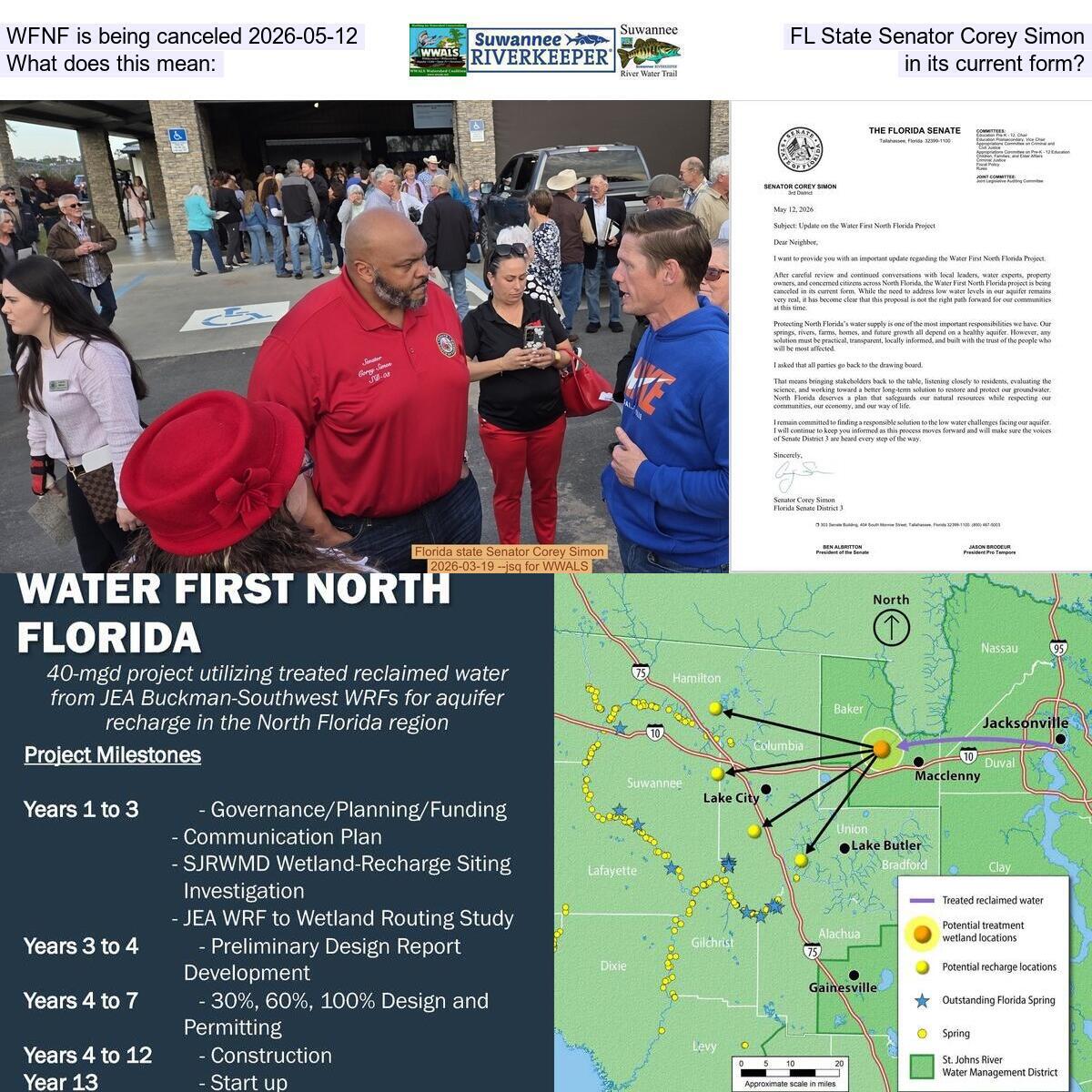 WFNF is being canceled 2026-05-12, FL State Senator Corey Simon; What does this mean: in its current form?