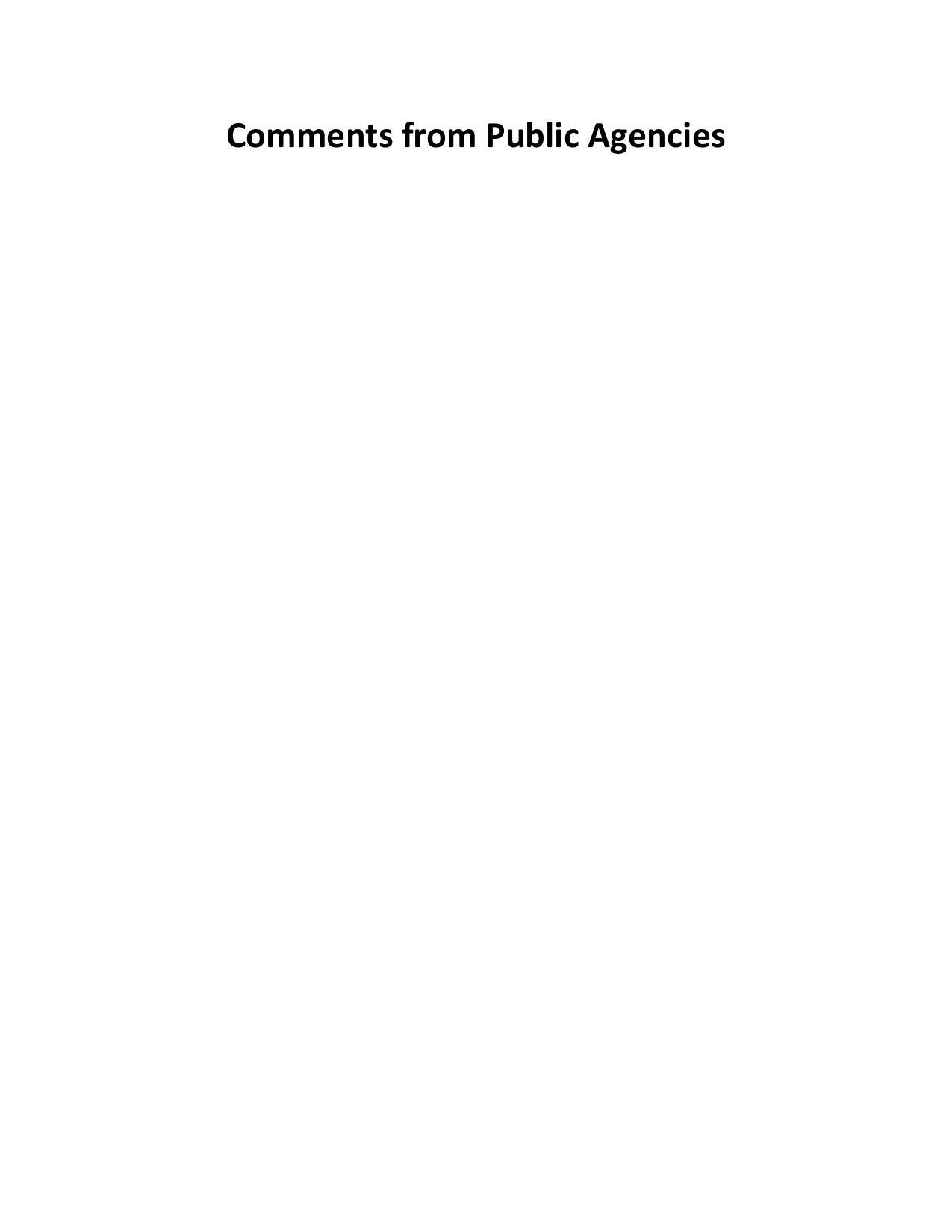 Comments from Public Agencies