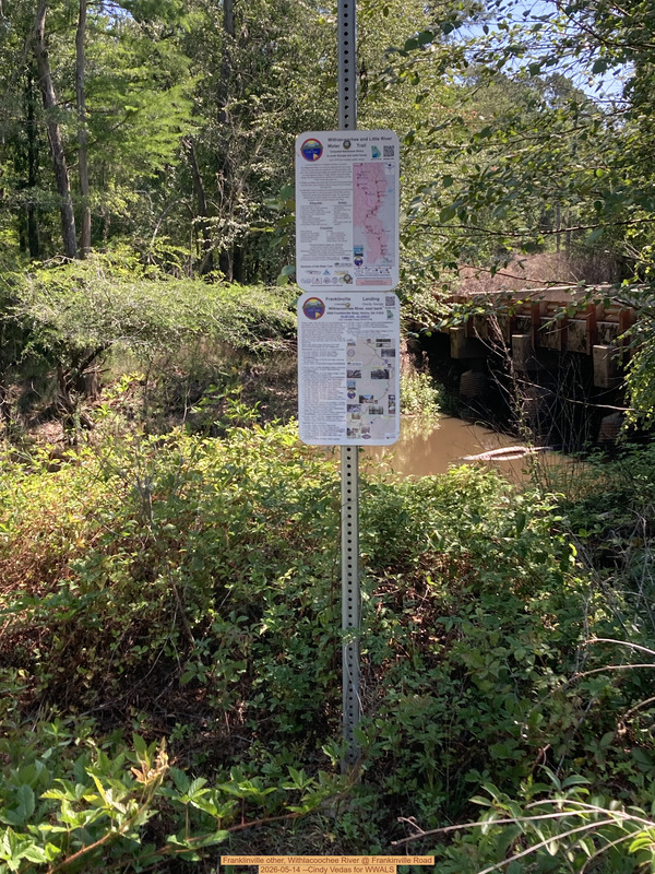 [Signs, Franklinville, Withlacoochee River @ Frankinville Road 2026-05-14 --Cindy Vedas for WWALS]