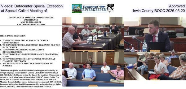 [Videos: Datacenter Special Exception Approved at Special Called Meeting of Irwin County BOCC 2026-05-20]