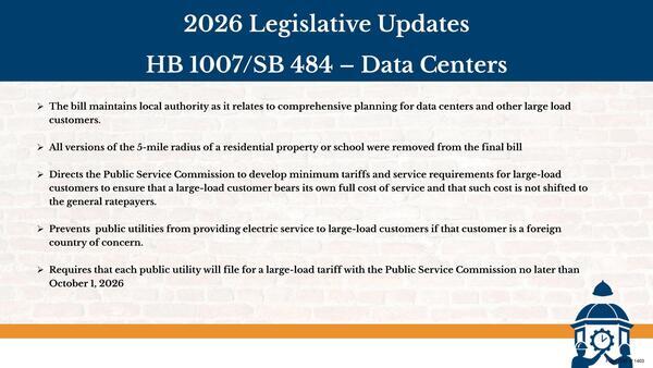 [Large-load customers, Legislative Updates: HB 1007/SB 484 â€” Data Centers, 2026-05-26 --Citrus County BOCC]