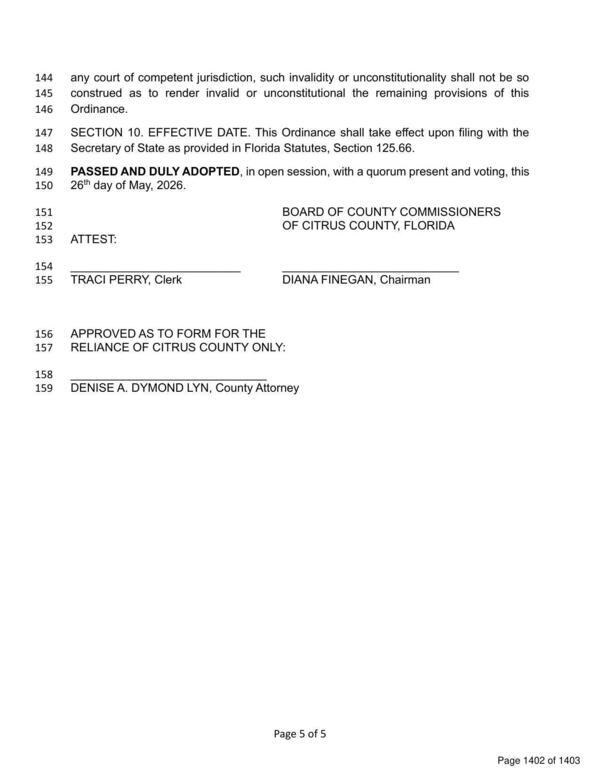 [PASSED AND DULY ADOPTED, 2026-05-26 --Citrus County BOCC]