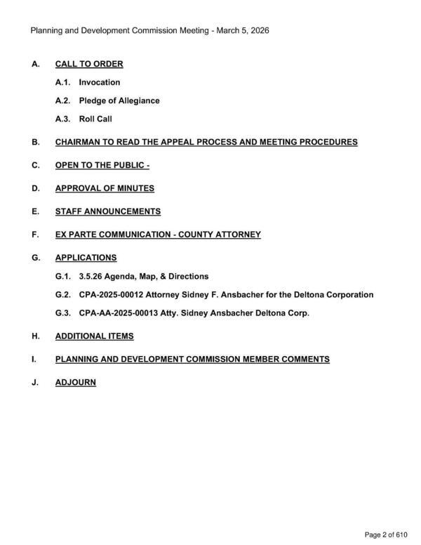 [G.2. CPA-2025-00012 Attorney Sidney F. Ansbacher for the Deltona Corporation; G.3. CPA-AA-2025-00013 Atty. Sidney Ansbacher Deltona Corp., 2026-03-05 --Citrus County PDC]