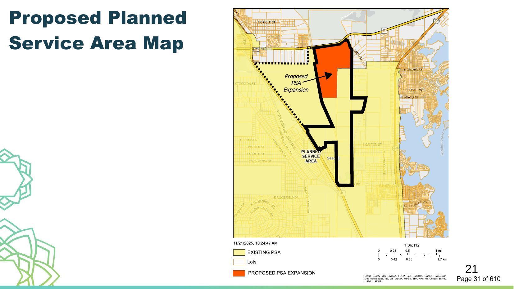 Proposed Planned Service Area Map, 2026-03-05 --Citrus County PDC