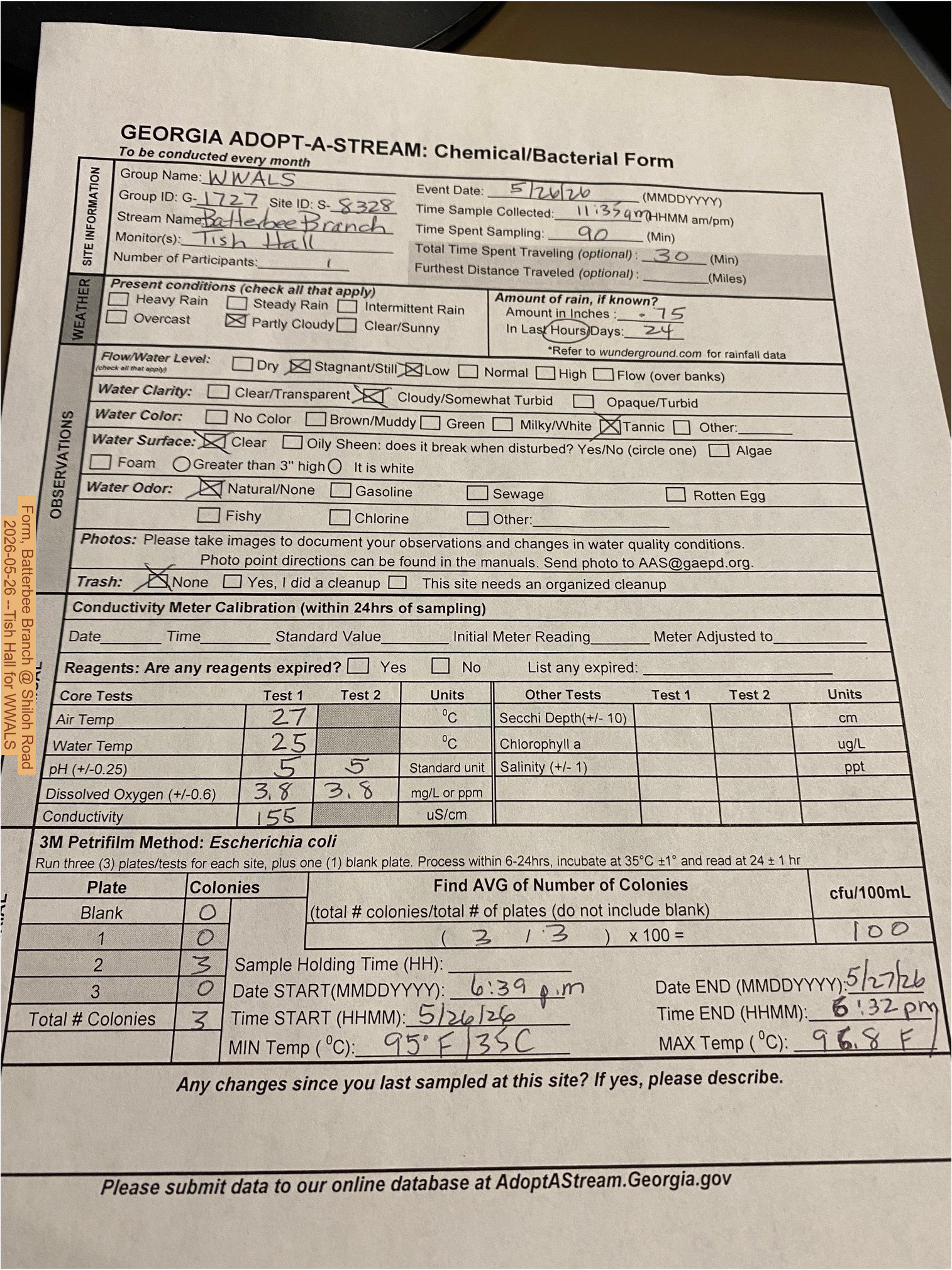 Form, Batterbee Branch @ Shiloh Road 2026-05-26 --Tish Hall for WWALS