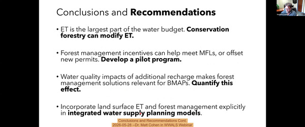 [Conclusions and Recommendations Cont., 2026-05-28 --Dr. Matt Cohen in WWALS Webinar]