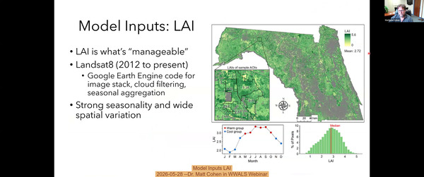 [Model Inputs LAI, 2026-05-28 --Dr. Matt Cohen in WWALS Webinar]