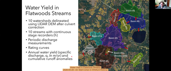 [Water Yield in Flatwoods Streams, 2026-05-28 --Dr. Matt Cohen in WWALS Webinar]