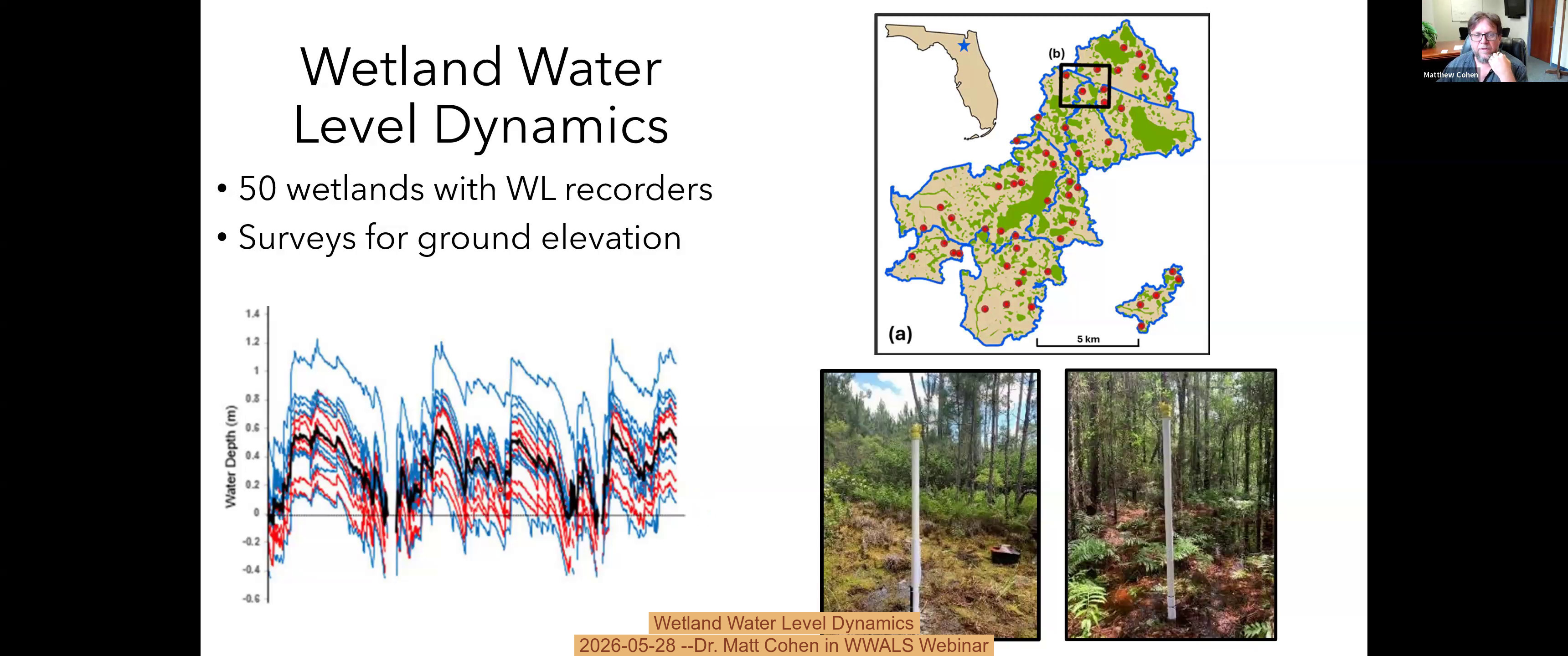 Wetland Water Level Dynamics, 2026-05-28 --Dr. Matt Cohen in WWALS Webinar