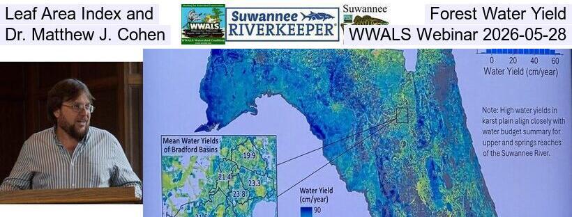 Leaf Area Index and Forest Water Yield, Dr. Matthew J. Cohen, WWALS Webinar 2026-05-28