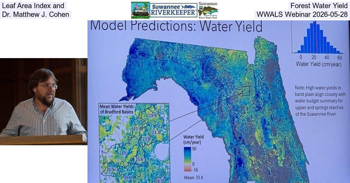 [Leaf Area Index and Forest Water Yield, Dr. Matthew J. Cohen, WWALS Webinar 2026-05-28]