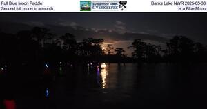 [Full Blue Moon Paddle, Banks Lake NWR 2025-05-30, Second full moon in a month is a Blue Moon]